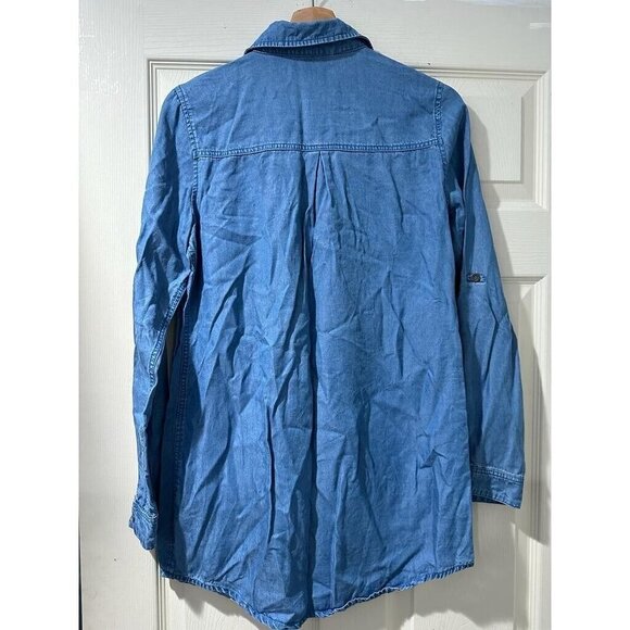 Lulus Chambray Button Down Shirts Dress Tencel Women Blue Size S Denim - Picture 3 of 12